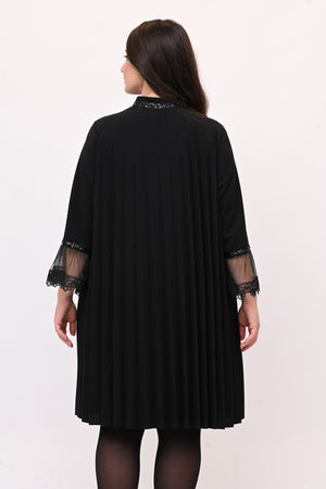 Abito plisse tulle - Nero