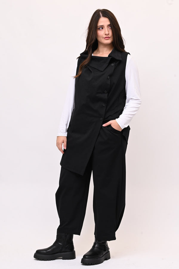 Completo gilet bottoni - Nero