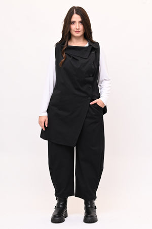 Completo gilet bottoni - Nero