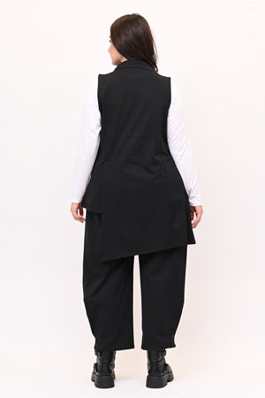 Completo gilet bottoni - Nero