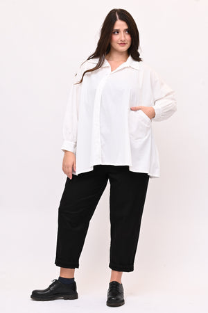 Camicia bottone asimmetrico - Bianco
