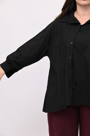 Camicia bottone asimmetrico - Nero