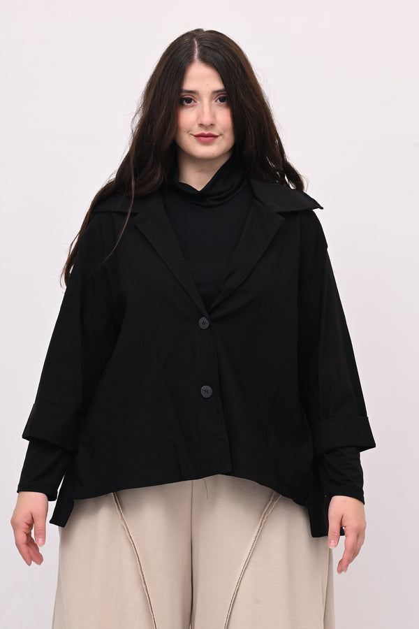 Giacca colletto over - Nero