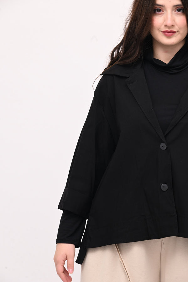 Giacca colletto over - Nero