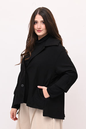 Giacca colletto over - Nero