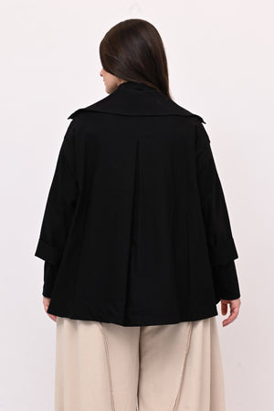 Giacca colletto over - Nero