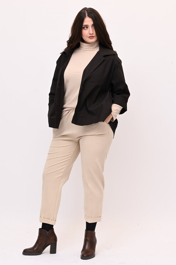 Giacca colletto over - Moro