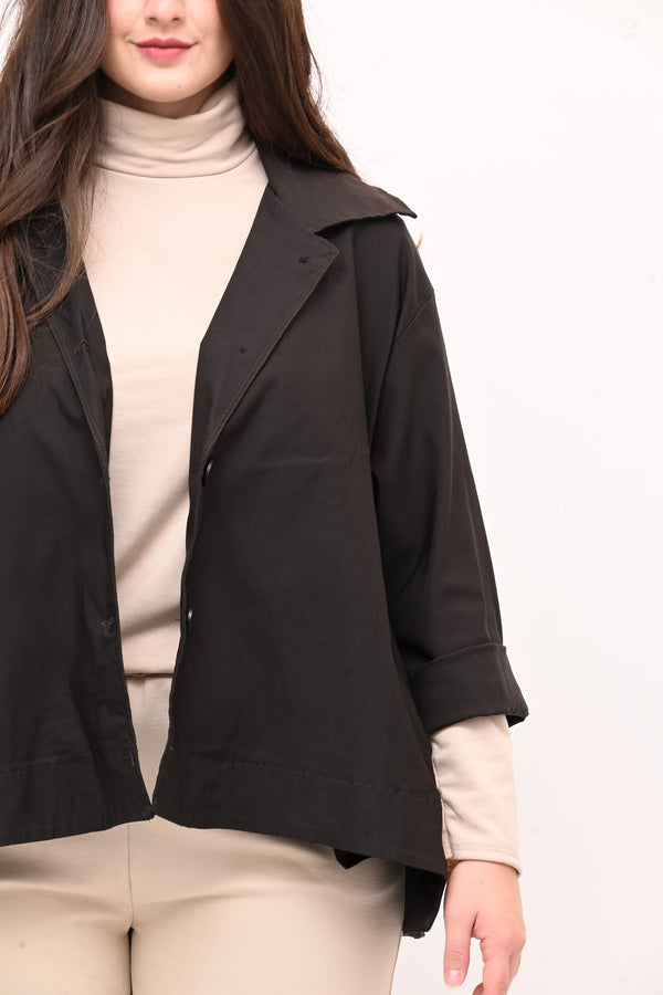 Giacca colletto over - Moro