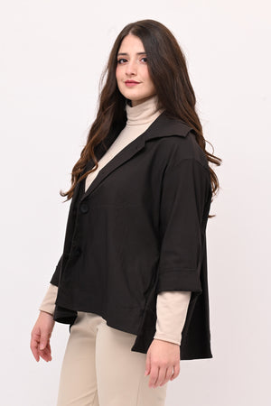 Giacca colletto over - Moro