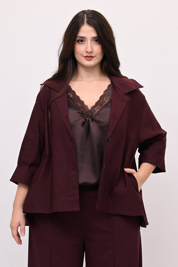 Giacca colletto over - Vino