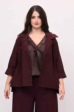 Giacca colletto over - Vino