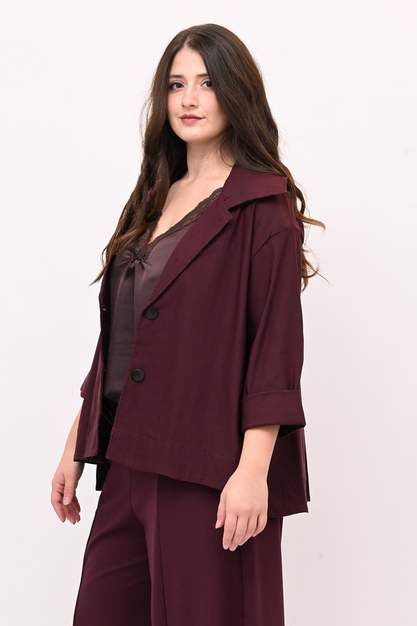 Giacca colletto over - Vino