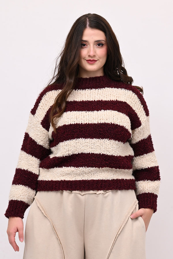 Pull boucle righe - Vino