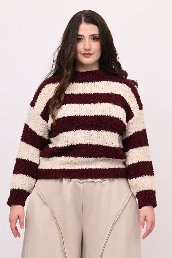 Pull boucle righe - Vino