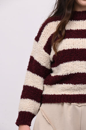 Pull boucle righe - Vino