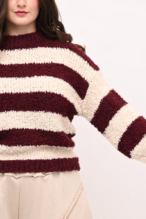 Pull boucle righe - Vino