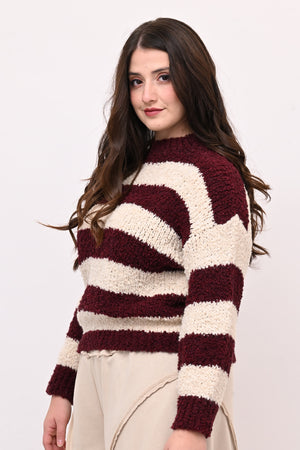 Pull boucle righe - Vino