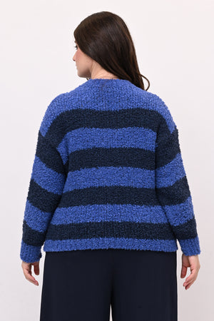 Pull boucle righe - Blu