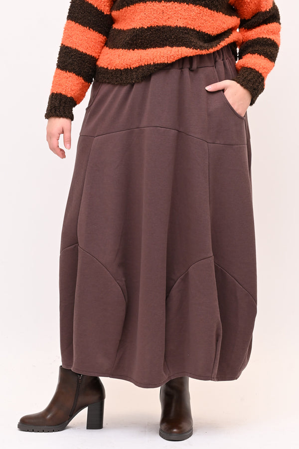 Gonna ovetto felpa - Castagna