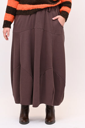 Gonna ovetto felpa - Castagna