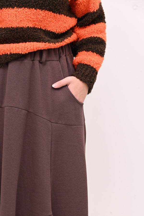 Gonna ovetto felpa - Castagna