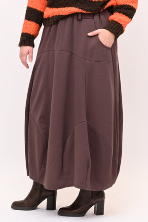 Gonna ovetto felpa - Castagna