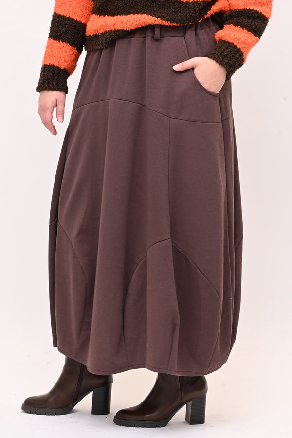 Gonna ovetto felpa - Castagna