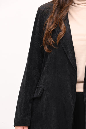 Cappotto coste velluto - Nero