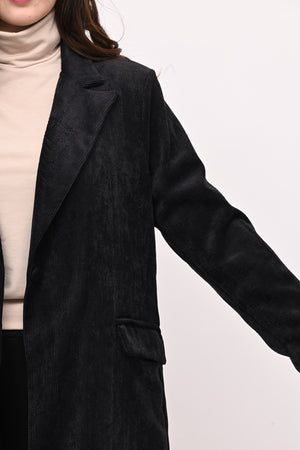 Cappotto coste velluto - Nero