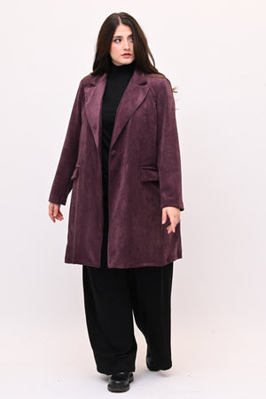 Cappotto coste velluto - Melanzana