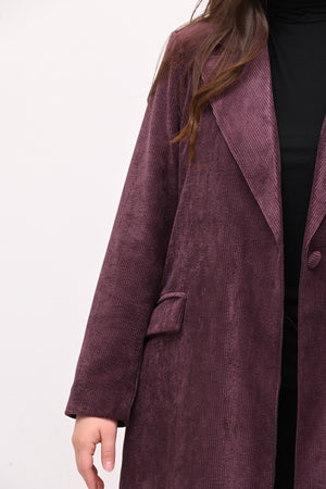 Cappotto coste velluto - Melanzana