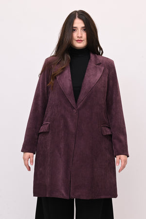 Cappotto coste velluto - Melanzana