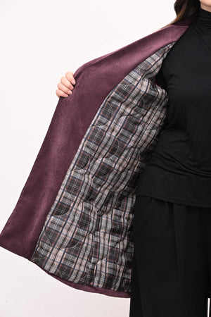 Cappotto coste velluto - Melanzana