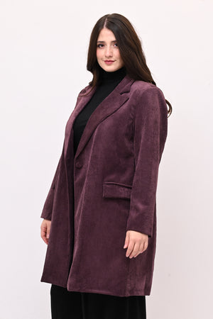 Cappotto coste velluto - Melanzana