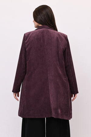 Cappotto coste velluto - Melanzana