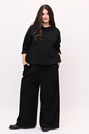 Maglia colletto goffrata - Nero