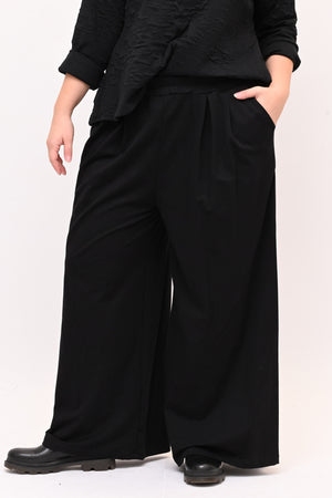 Pantalone palazzo felpa - Nero