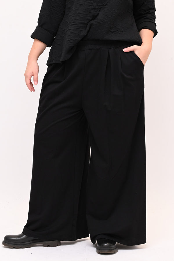 Pantalone palazzo felpa - Nero
