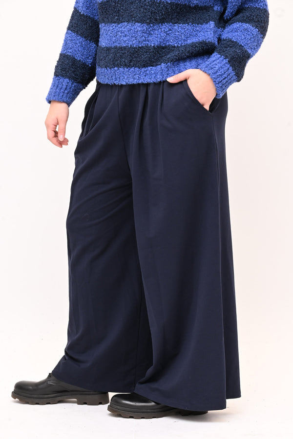 Pantalone palazzo felpa - Blu