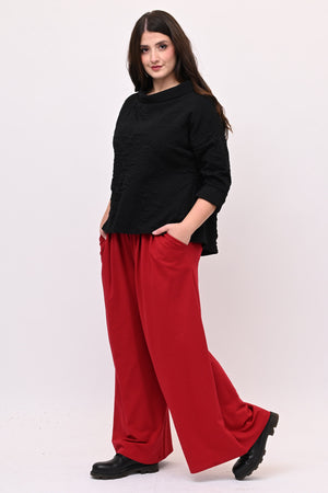 Pantalone palazzo felpa - Rosso