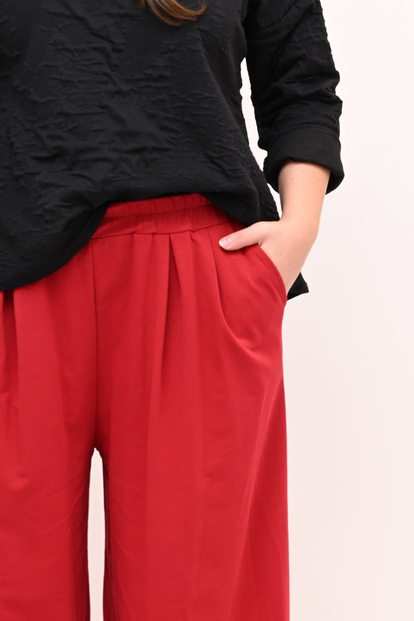 Pantalone palazzo felpa - Rosso