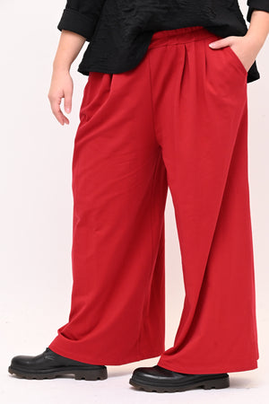 Pantalone palazzo felpa - Rosso