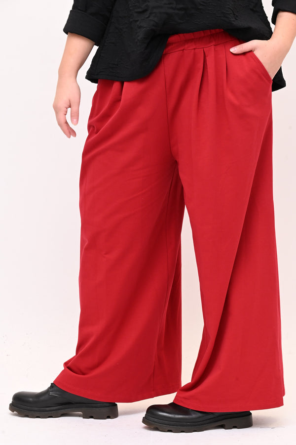 Pantalone palazzo felpa - Rosso