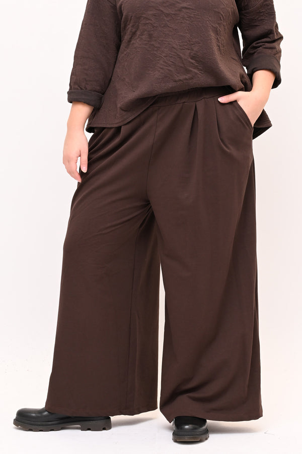 Pantalone palazzo felpa - Moro