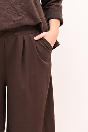 Pantalone palazzo felpa - Moro