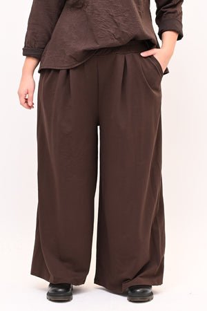 Pantalone palazzo felpa - Moro