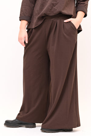 Pantalone palazzo felpa - Moro