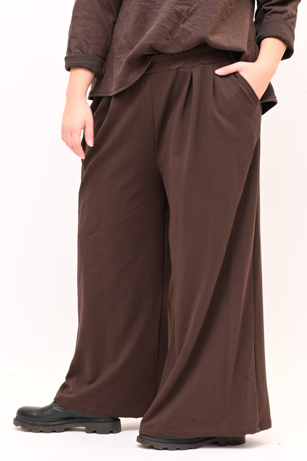 Pantalone palazzo felpa - Moro