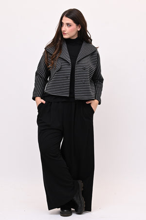 Giacca crop neoprene - Nero