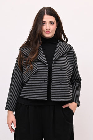 Giacca crop neoprene - Nero